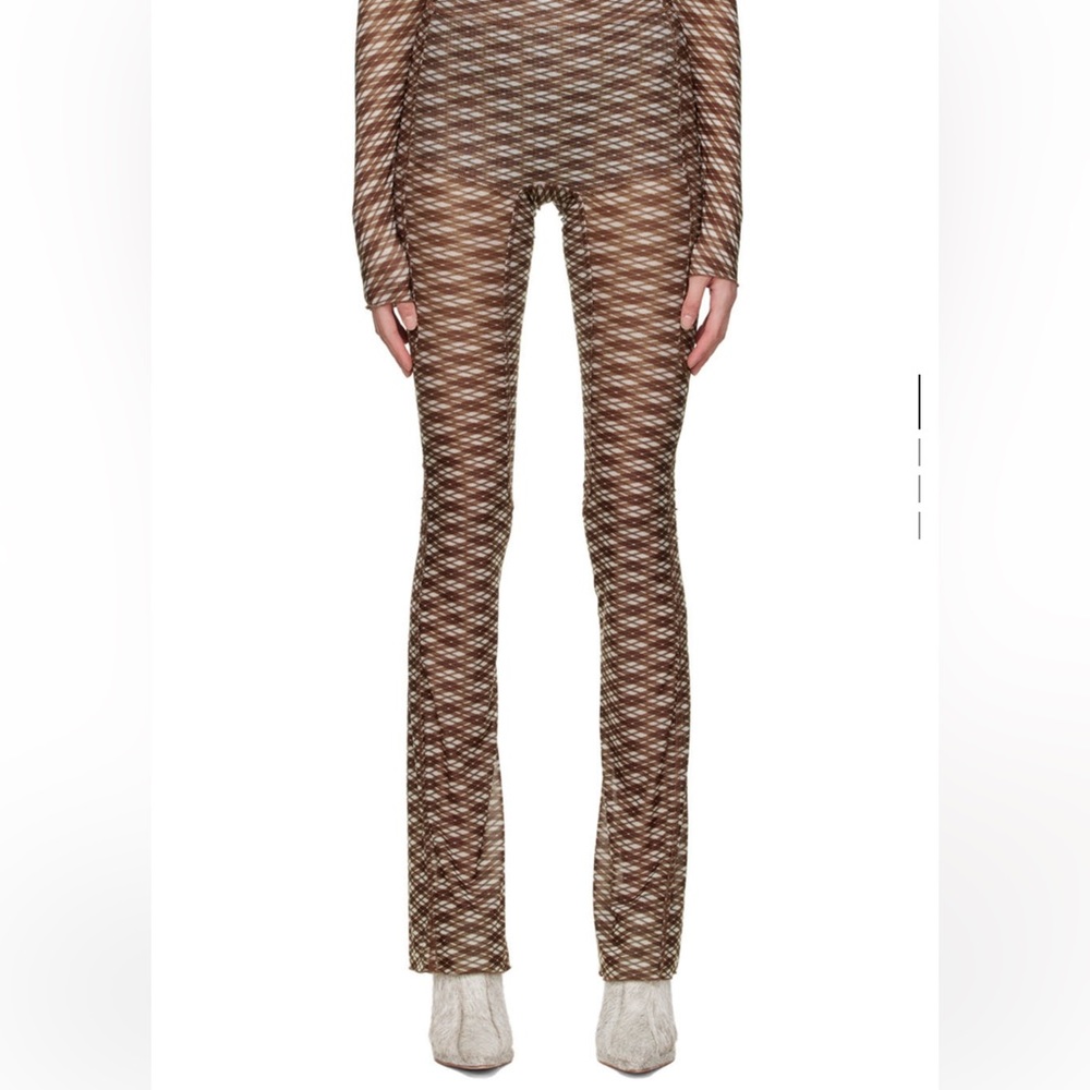 Semi-sheer stretch high-rise jersey trousers.